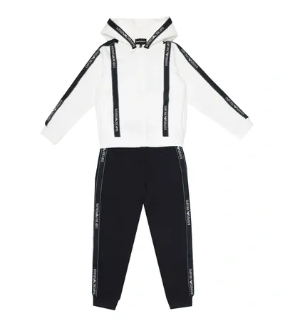 Emporio Armani Kids' Logo Tape Tracksuit Set In White