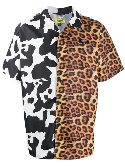 Chinatown Market Animal Print Short Sleeve Shirt - Multicolor In Black