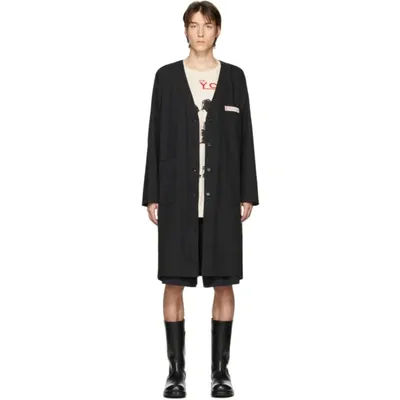 Raf Simons Logo Plaque Lab Coat In 00099 Black