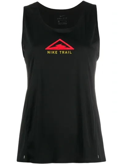 Nike Trail Print Racerback Top In Black