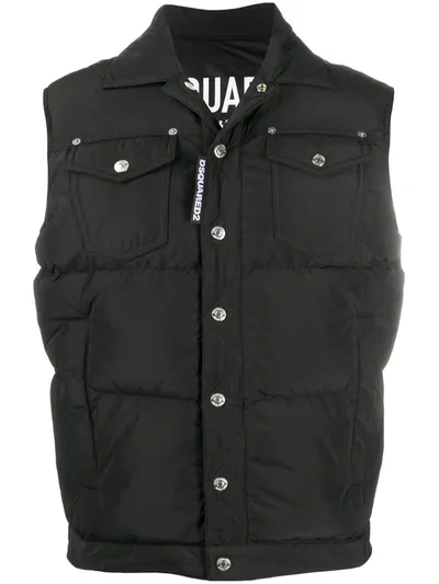 Dsquared2 Padded Down Gilet In Black