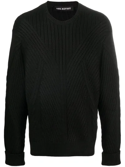 Neil Barrett Rib Knit Pullover In Black