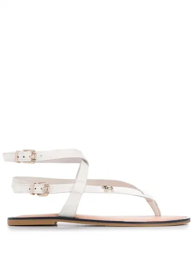 Tommy Hilfiger Double Buckle Sandals In White