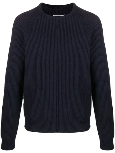 Maison Margiela Rib-knit Jumper In Blue