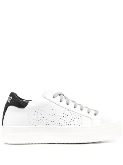 P448 30mm Thea Leather & Suede Sneakers In White & Twister Python