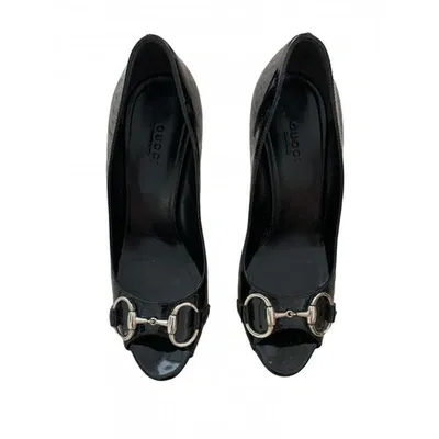 Pre-owned Gucci Patent Leather Heels In Black