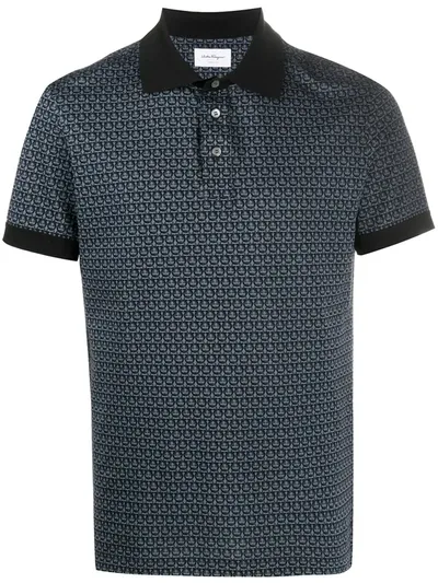 Ferragamo Gancini Polo Shirt In Blue