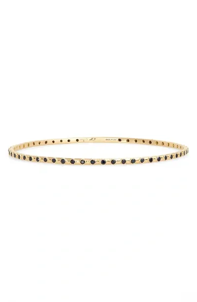 Armenta Sueno Black Sapphire Eternity Bangle In Yellow Gold