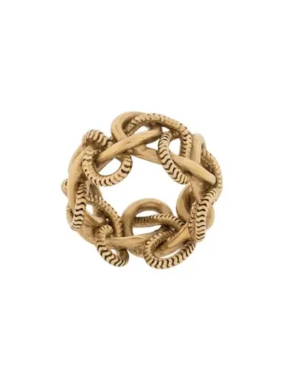 Saint Laurent Chain-link Ring In Gold