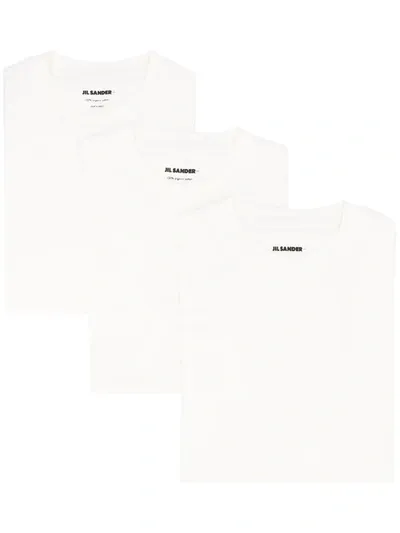 Jil Sander Organic Cotton Three-pack T-shirts In White