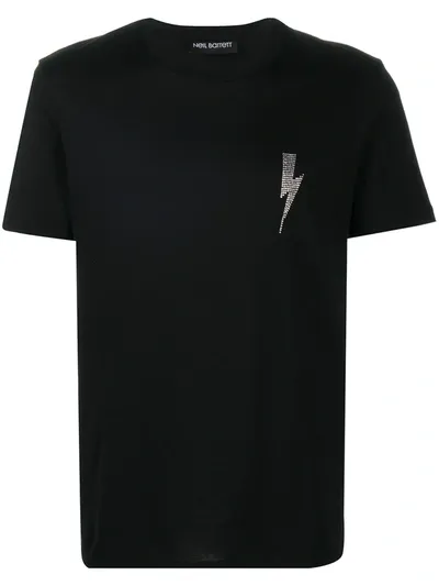 Neil Barrett Embellished Lightening Bolt T-shirt In Black