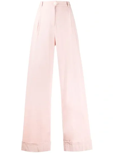 Rag & Bone High-waisted Wide Leg Trousers In Pink