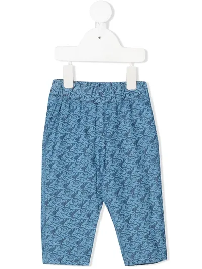 Kenzo Babies' Tiger Print Trousers In Blue