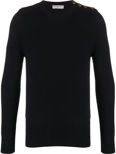 Givenchy 4g Buttons Cashmere Jumper In Blue