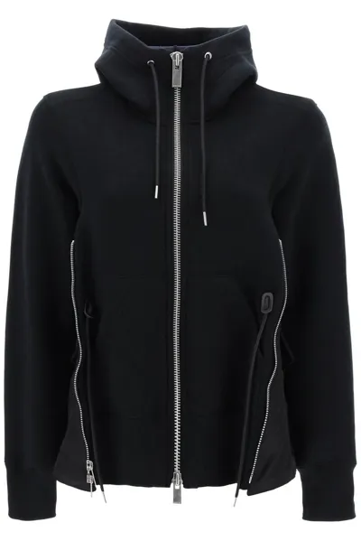 Sacai Black Sponge Sweat X Ma-1 Zip-up Hoodie