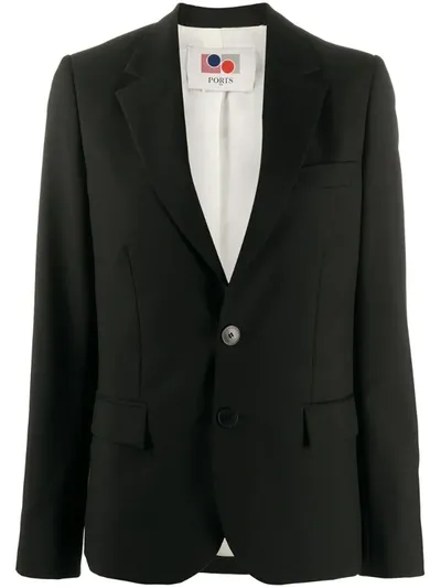 Ports 1961 Single-breasted Wool And Mohair-blend Blazer In Black