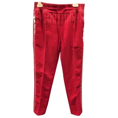 Pre-owned Valentino Trousers In Red