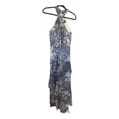 Pre-owned Theia Maxi Dress In Blue