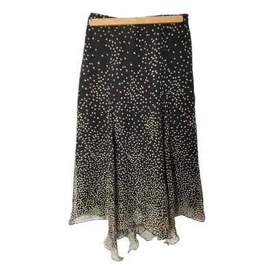 Pre-owned Max Mara Silk Mid-length Skirt In Black