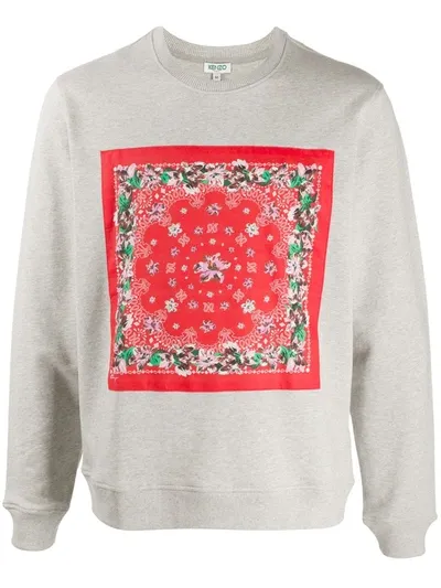 Kenzo Bandana Print Sweatshirt In Grey