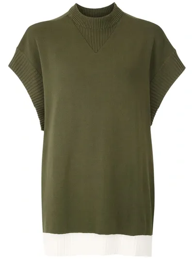 Gloria Coelho Batwing Sleeves Knit Blouse In Green