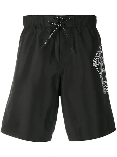 Versace Medusa Print Swim Shorts In Black