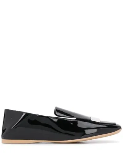 Sergio Rossi Sr1 Logo Plaque Loafers In Black