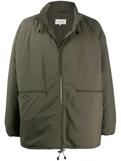 Maison Margiela Zip-up Oversized Padded Jacket In Green