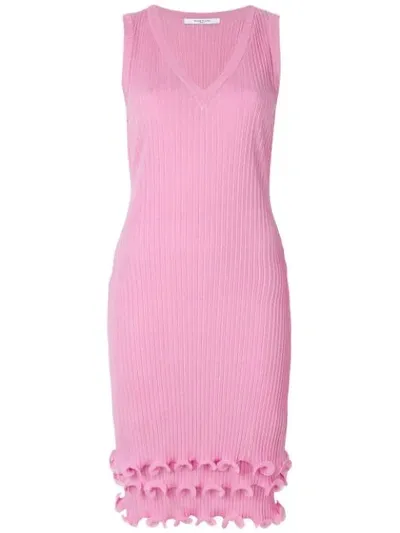 Givenchy Ruffle Detail Pleated Dress Pink