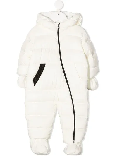 Moncler Babies' Logo Band Padded Snowsuit In White