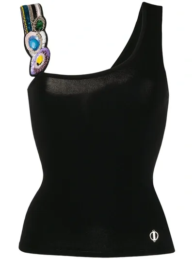 Emilio Pucci Embellished Vest Top In Black