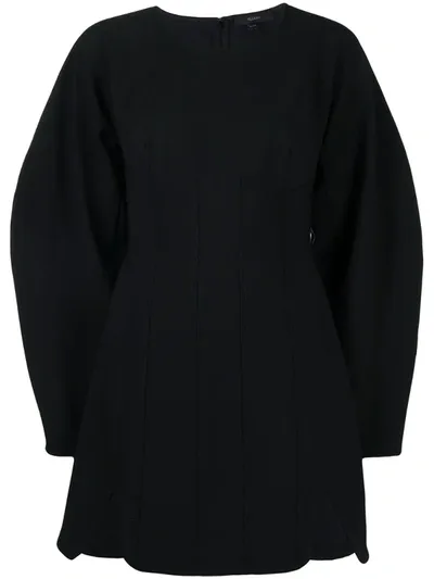 Ellery Balloon-sleeved Mini Dress In Black