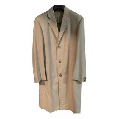 Pre-owned Corneliani Cashmere Coat In Ecru