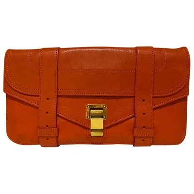 Pre-owned Proenza Schouler Ps1 Leather Clutch Bag In Red