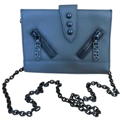 Pre-owned Kenzo Kalifornia Leather Handbag In Grey