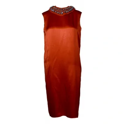 Pre-owned Lanvin Silk Mid-length Dress In Red