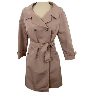 Pre-owned Prada Silk Trench Coat In Pink