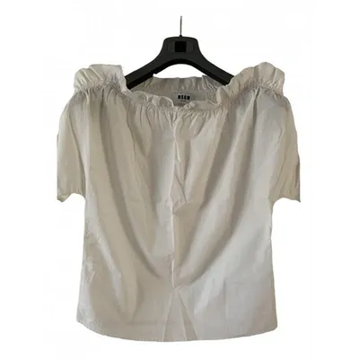 Pre-owned Msgm White Cotton Top