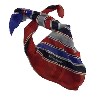 Pre-owned Saint Laurent Silk Scarf In Multicolour