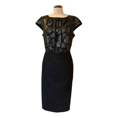 Pre-owned Escada Wool Mid-length Dress In Black