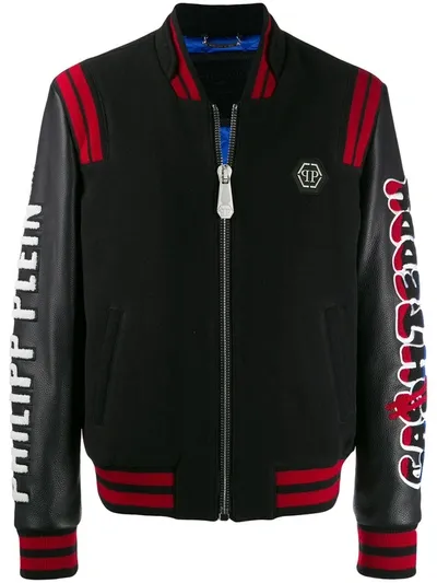 Philipp Plein Teddy Bear Bomber Jacket In Black