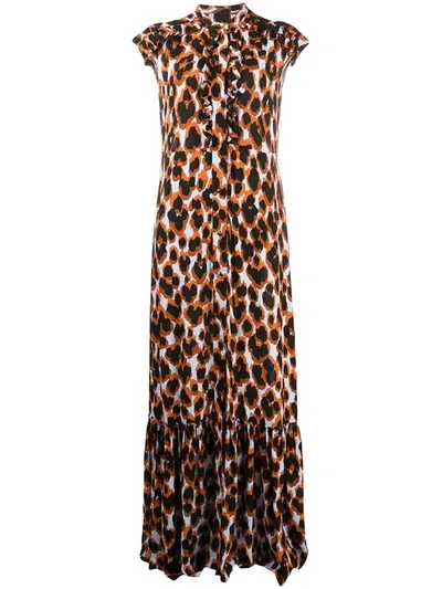 Golden Goose Leopard-print Maxi Dress In Multicolor