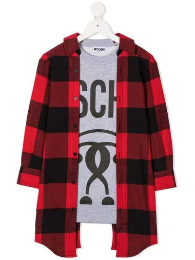 Moschino Kids' Lumberjack Sweater-shirt In Red