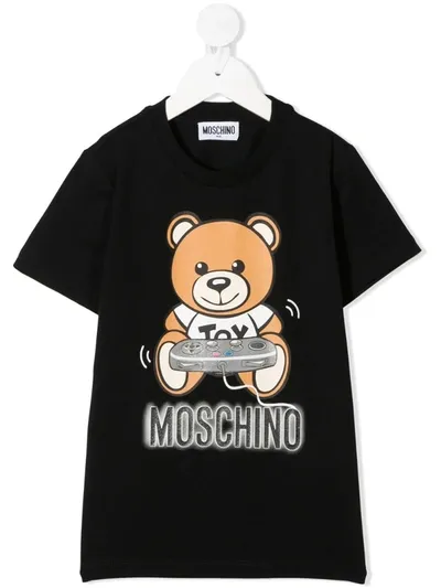 Moschino Kids' Gamer Teddy Bear T-shirt In Black