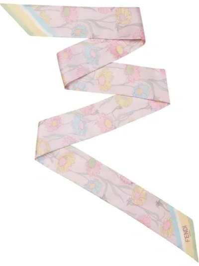 Fendi Wrappy Floral Print Scarf In Pink