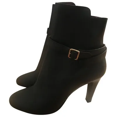 Pre-owned Philosophy Di Lorenzo Serafini Leather Ankle Boots In Black