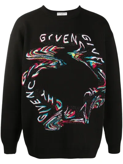 Givenchy Abstract Logo Knit Jumper In Black