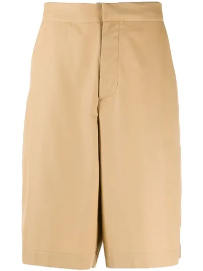 Oamc Beige Fine Cotton Shorts In Neutrals