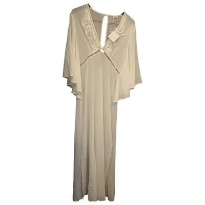 Pre-owned La Perla Silk Maxi Dress In White