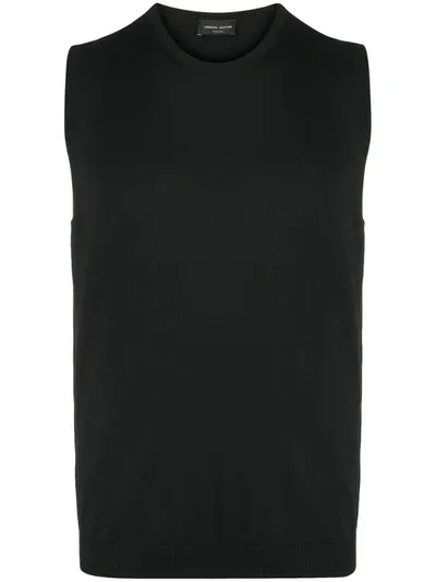 Roberto Collina Knitted Vest In Black